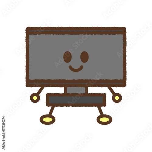 キャラクター風の単品アイコンイラスト　テレビ