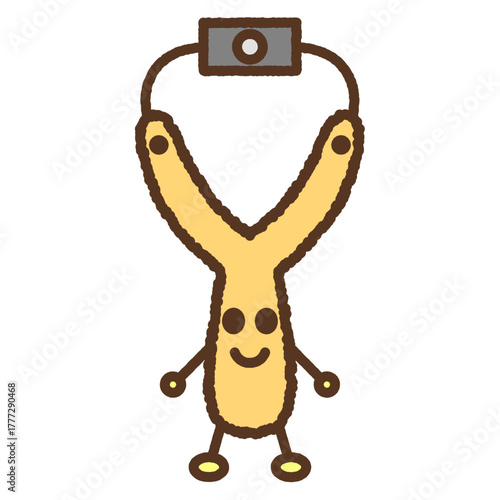 キャラクター風の単品アイコンイラスト　パチンコ　おもちゃ