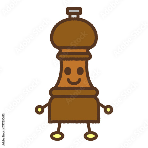 キャラクター風の単品アイコンイラスト　ペッパーミル