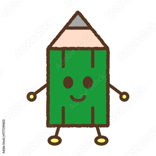 キャラクター風の単品アイコンイラスト　鉛筆