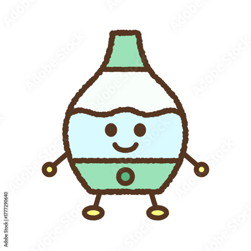 キャラクター風の単品アイコンイラスト　加湿器