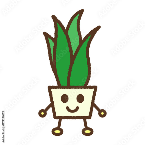 キャラクター風の単品アイコンイラスト　観葉植物