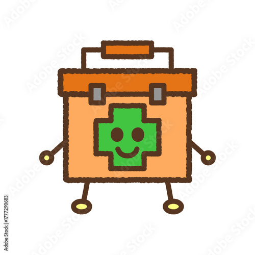キャラクター風の単品アイコンイラスト　救急箱