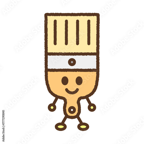 キャラクター風の単品アイコンイラスト　刷毛