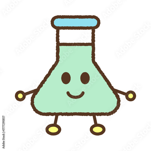 キャラクター風の単品アイコンイラスト　三角フラスコ