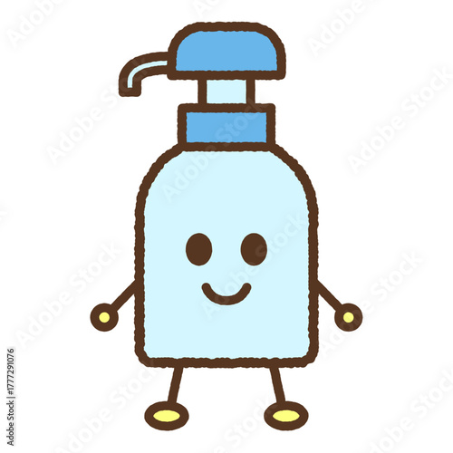 キャラクター風の単品アイコンイラスト　洗剤ボトル