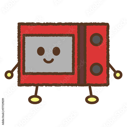 キャラクター風の単品アイコンイラスト　電子レンジ
