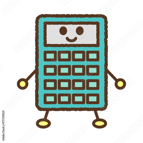 キャラクター風の単品アイコンイラスト　電卓
