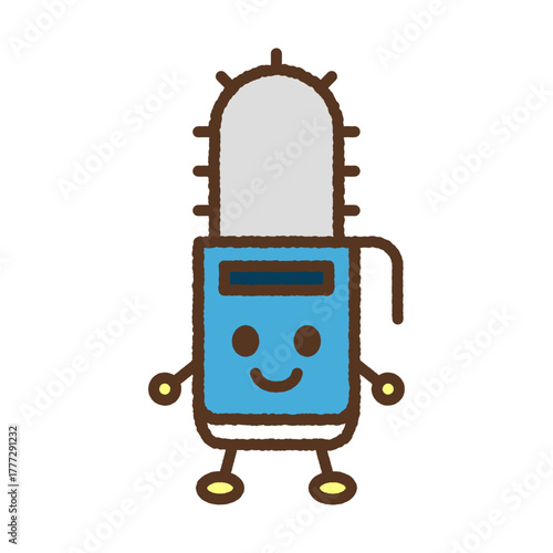 キャラクター風の単品アイコンイラスト　電動鋸