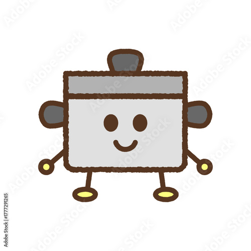 キャラクター風の単品アイコンイラスト　鍋