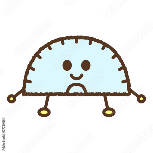 キャラクター風の単品アイコンイラスト　分度器