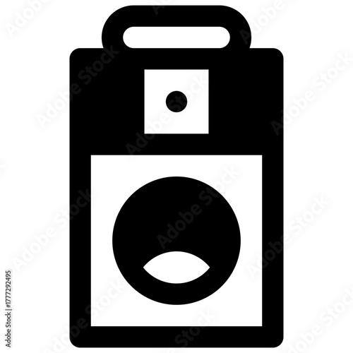 Laundry service. Outlined stroke vector icon with black-filled details.