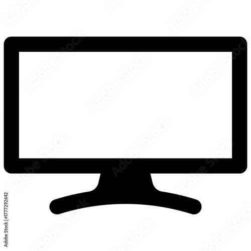TV. Outlined stroke vector icon with black-filled details.