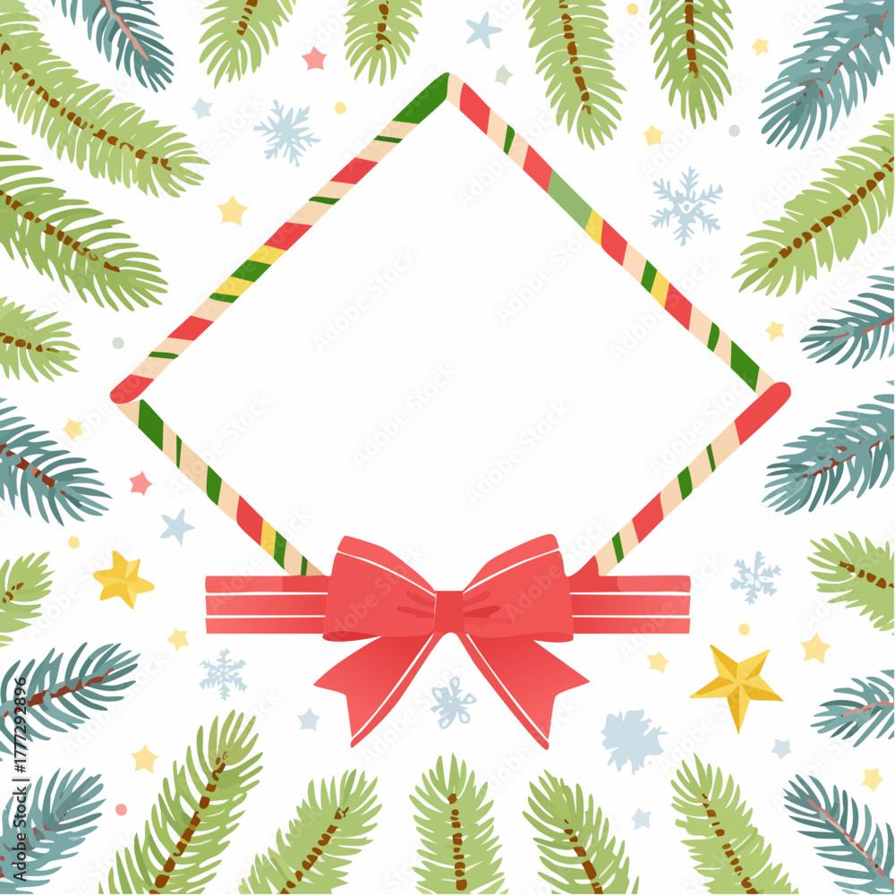 Obraz premium christmas frame with ribbon