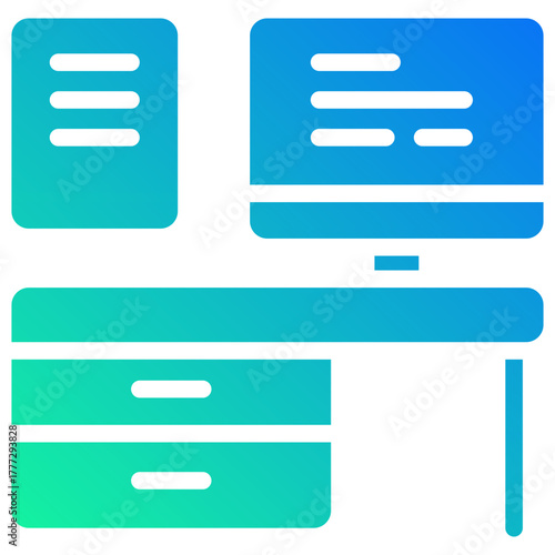 desk gradient fill icon