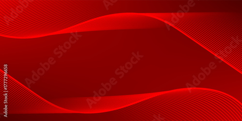 Elegant red vector background with flowing curved lines creating a smooth wave effect. Ideal for modern designs, tech themes, and dynamic visual compositions.