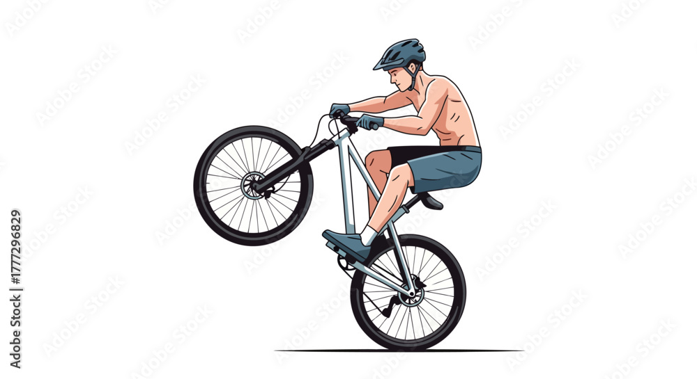 Obraz premium Illustration showcasing the artistry of competitive cycling and extreme sports stunts and skillful