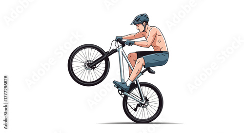 Illustration showcasing the artistry of competitive cycling and extreme sports stunts and skillful