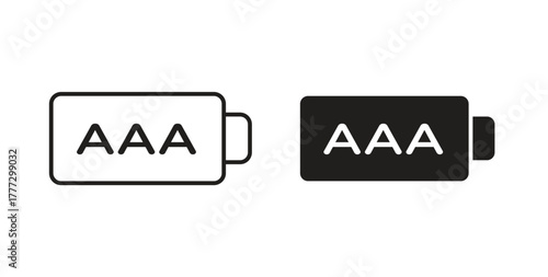 AAA battery icon for web and app. vector illustration eps