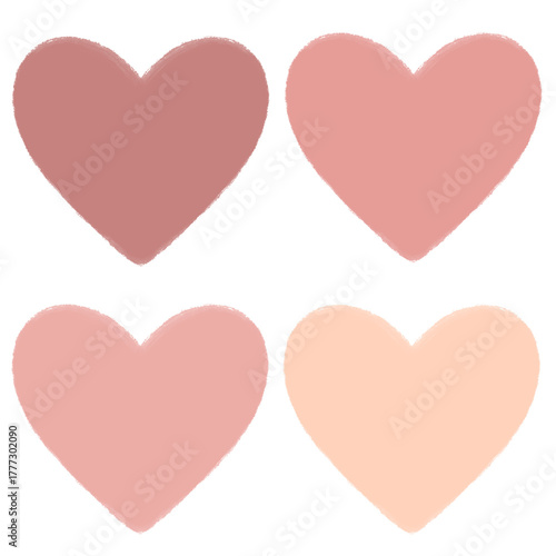 Soft Pastel Heart Elements for Decoration and Design