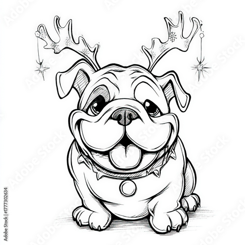 Dog with Reindeer Horns, co...
