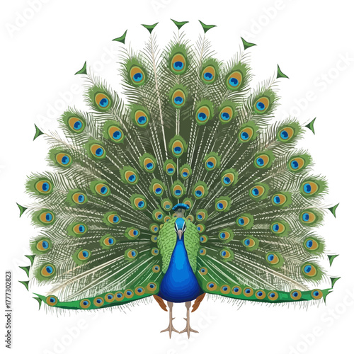 Majestic Indian Peacock Displaying Vibrant Plumage and Beautiful Feathers