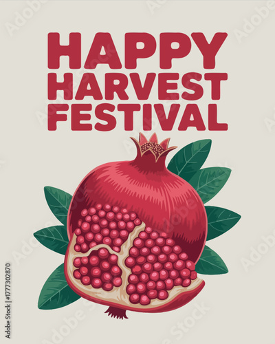 Happy Harvest Festival Turkmenistan Pomegranate Fruit Autumn Celebration