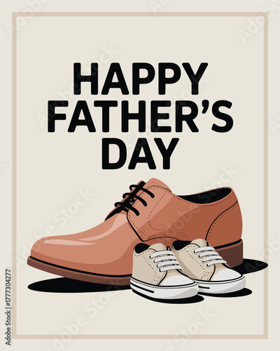 Happy Father's Day Shoes Father and Child Footwear Illustration