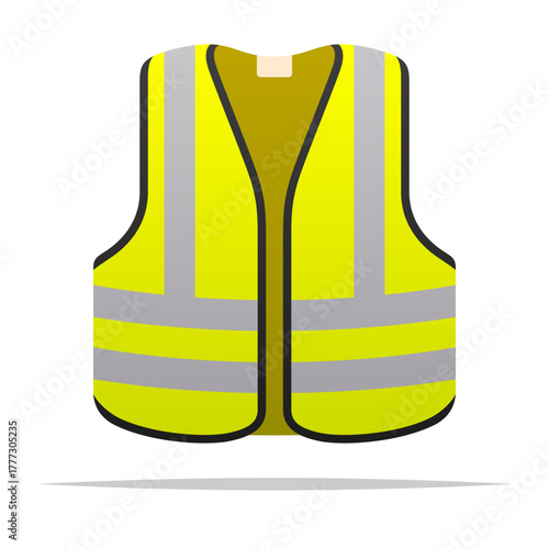 Yellow safety vest vector isolated illustration