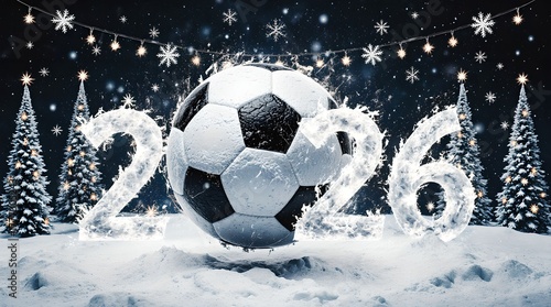 New Year's banner 2026 on a football theme