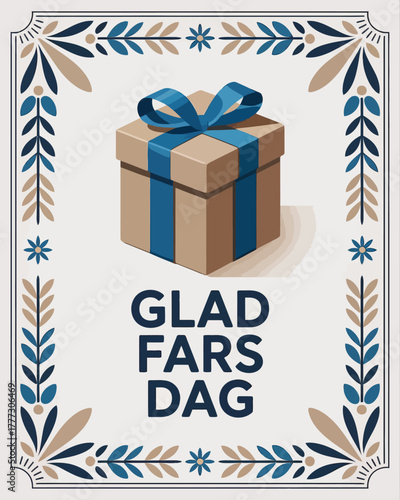 Glad Fars Dag Father's Day Gift Box Illustration