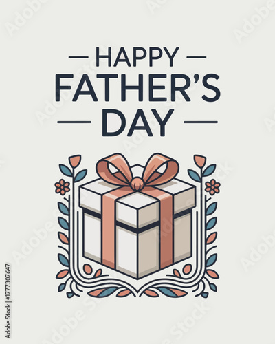 Happy Father's Day Gift Box Illustration