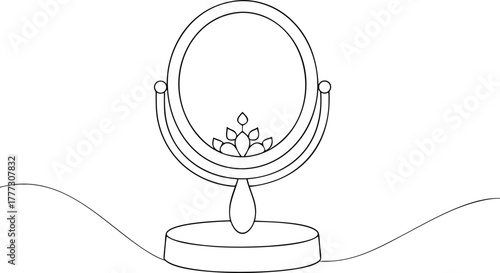 Oval vanity mirror with decorative floral element oval mirror