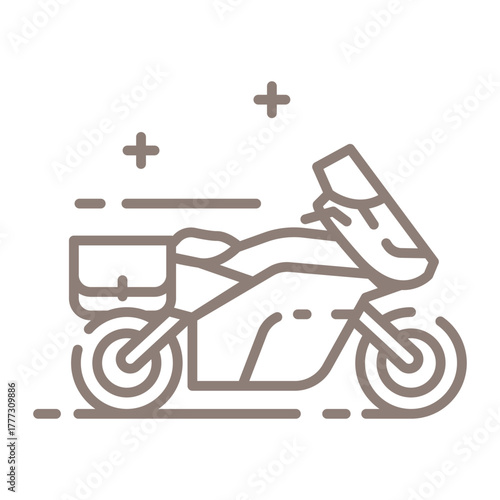 Motorcycle Traveler Icon Design. Illustration Vector Design