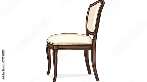 Wallpaper Mural Elegant Wooden Chair Profile,  Studio Shot.  Possible Use  Interior Design, Furniture Catalog Torontodigital.ca