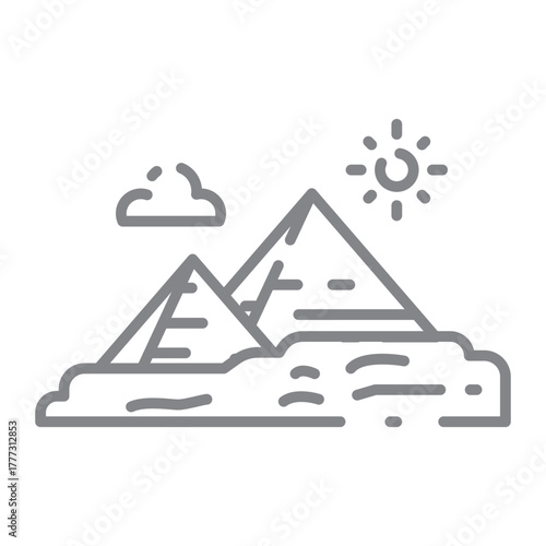 Landmark Pyramid Point Icon Design. Illustration Vector Design