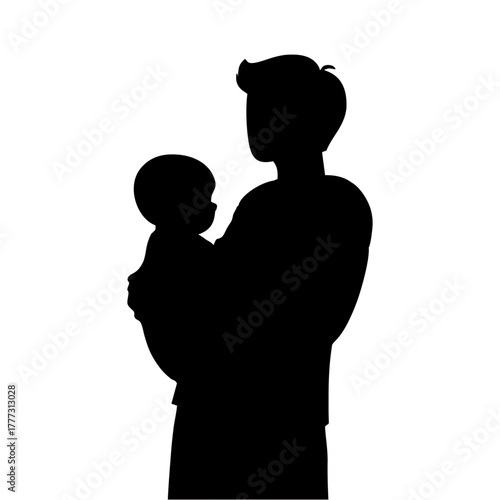 SILHOUETTE OF A PERSON CARRYING A BABY