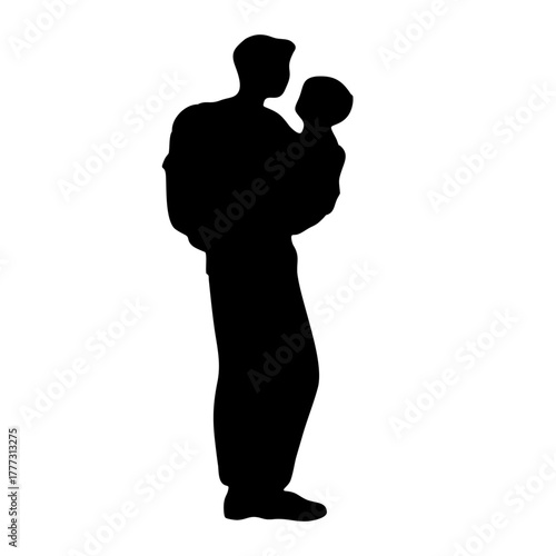 SILHOUETTE OF A PERSON CARRYING A BABY