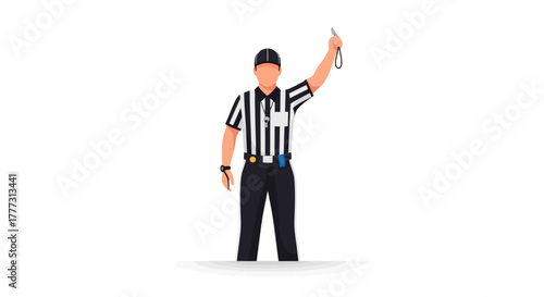 Referee Making a Call Against White Background Sports Football Baseball Soccer american football