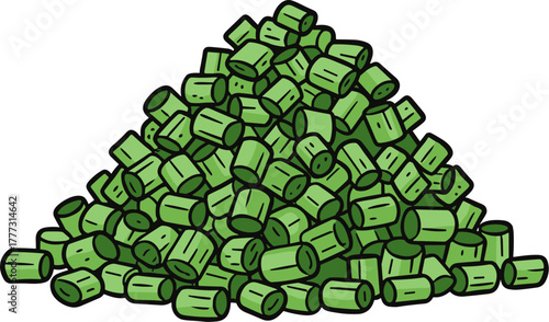 Cartoon Style Pile of Chopped Green Onion Illustration for Food