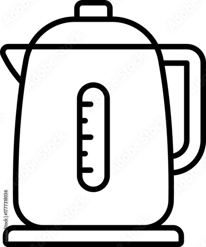 Black kettle icon - outline