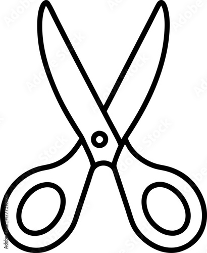 Black scissor icon - outline