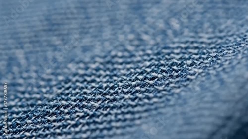 Textile Texture Macro Close-up of Woven Fabric Pattern in Blue and White