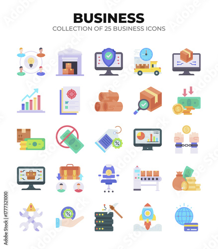 Collection of 25 Business Icons. Marketing. Finance. and E commerce