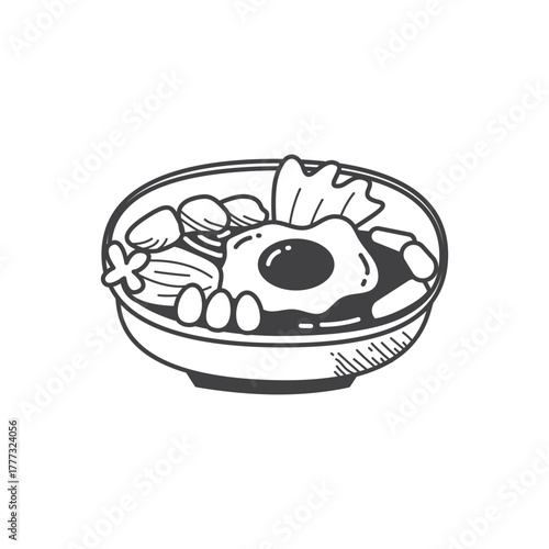 Korean food icon design. Vector Illustration