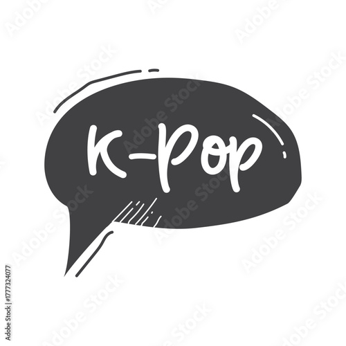 K-Pop Speech Bubble Graphic. Vector Illustration