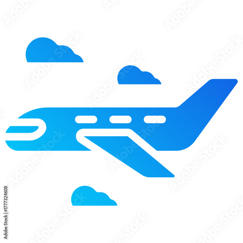 plane gradient fill icon