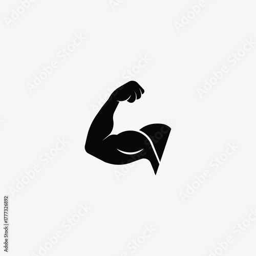 illustration of a strong arm biceps and fist symbolizing strength and power