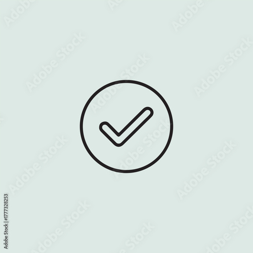 vector illustration of a button with a tick