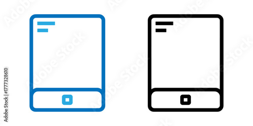 CPU icon set simple flat technology vector design element dual tone blue and black for app and website isolated on white background